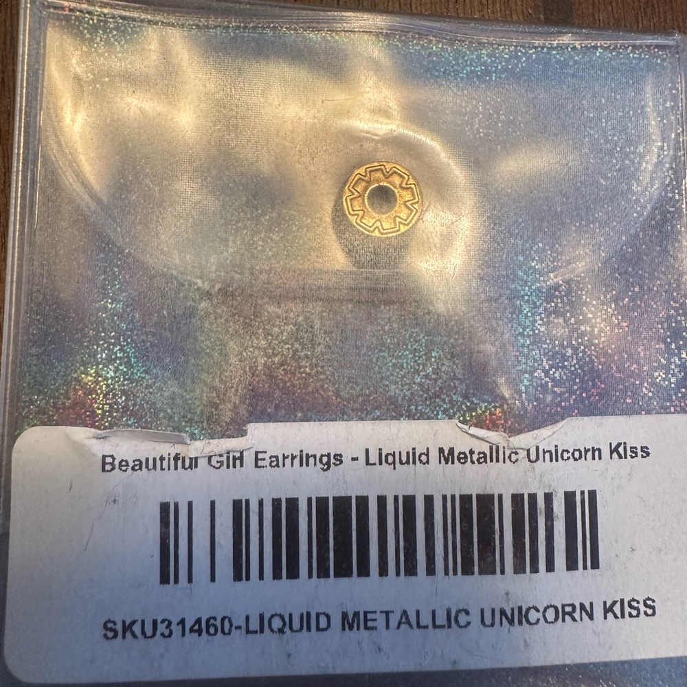 "Beautiful Girl" Earrings from By Alexa Rae in Liquid Metallic Unicorn Kiss - Picture 3 of 3